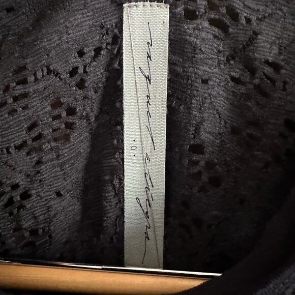 RAQUEL ALLEGRA | Navy Blue Lace Stretch Midi Pencil cocktail Dress | Size Small - Picture 7 of 8